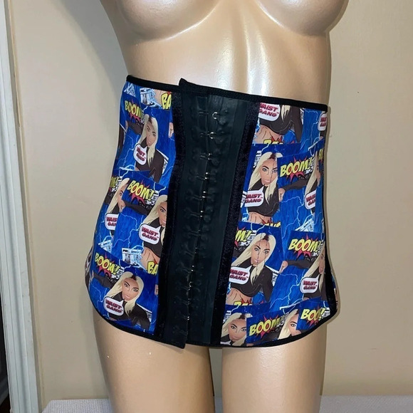 PreMadonna Ann Chery women’s waist trainer XXXL shape wear shaper comic blue - Picture 1 of 5